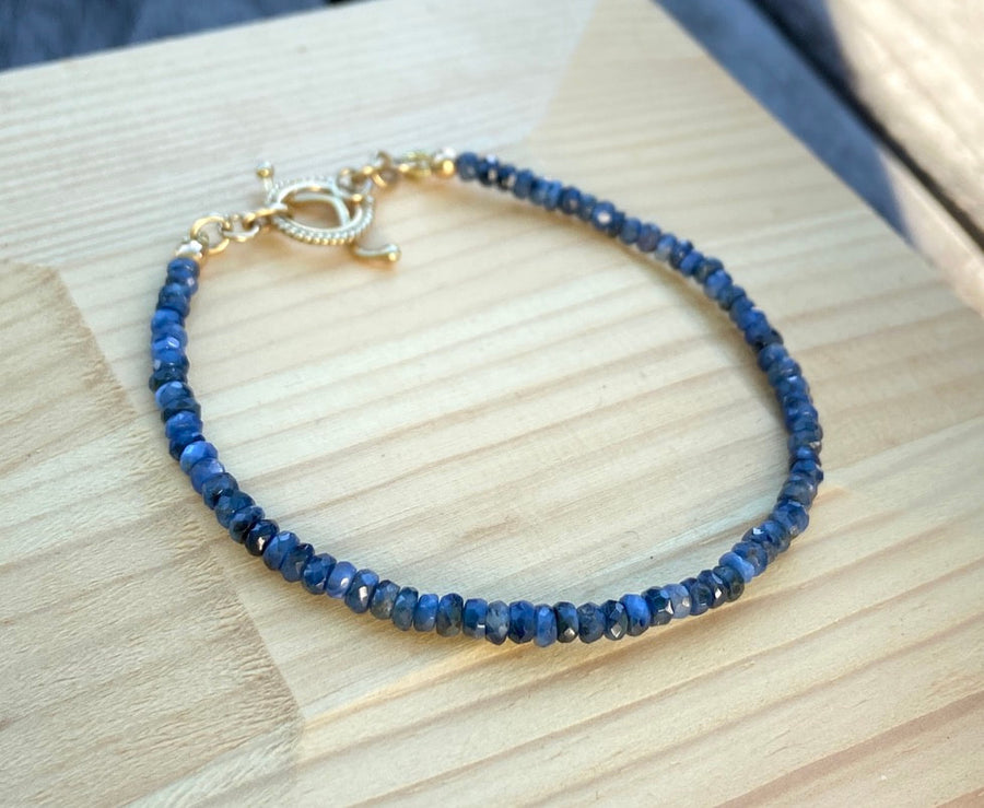 Blue Sapphire Stacking Bracelet, September Birthstone Bracelet