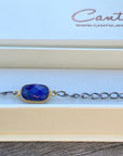 Lapis Lazuli Mixed Metals Bracelet, December Birthstone Bracelet