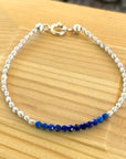 Lapis Lazuli and Freshwater Rice Pearl Bracelet, December Birthstone Bracelet
