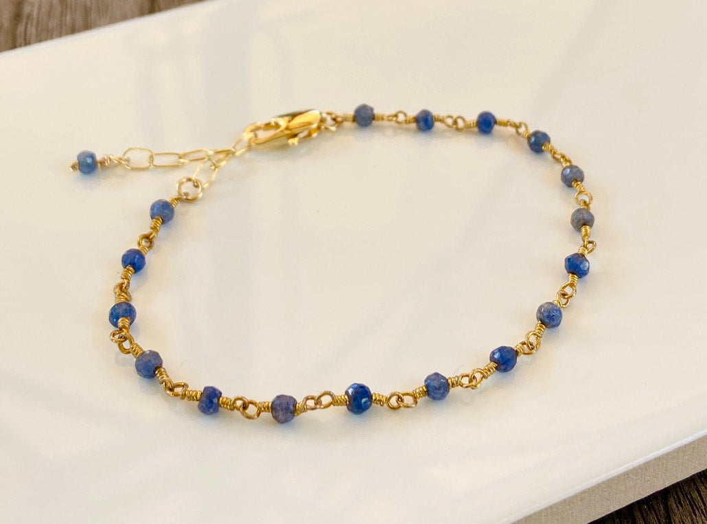 Blue Sapphire Bracelet, September Birthstone Bracelet