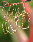 Organic Hammered Hoop Earrings with Andalusite Briolettes