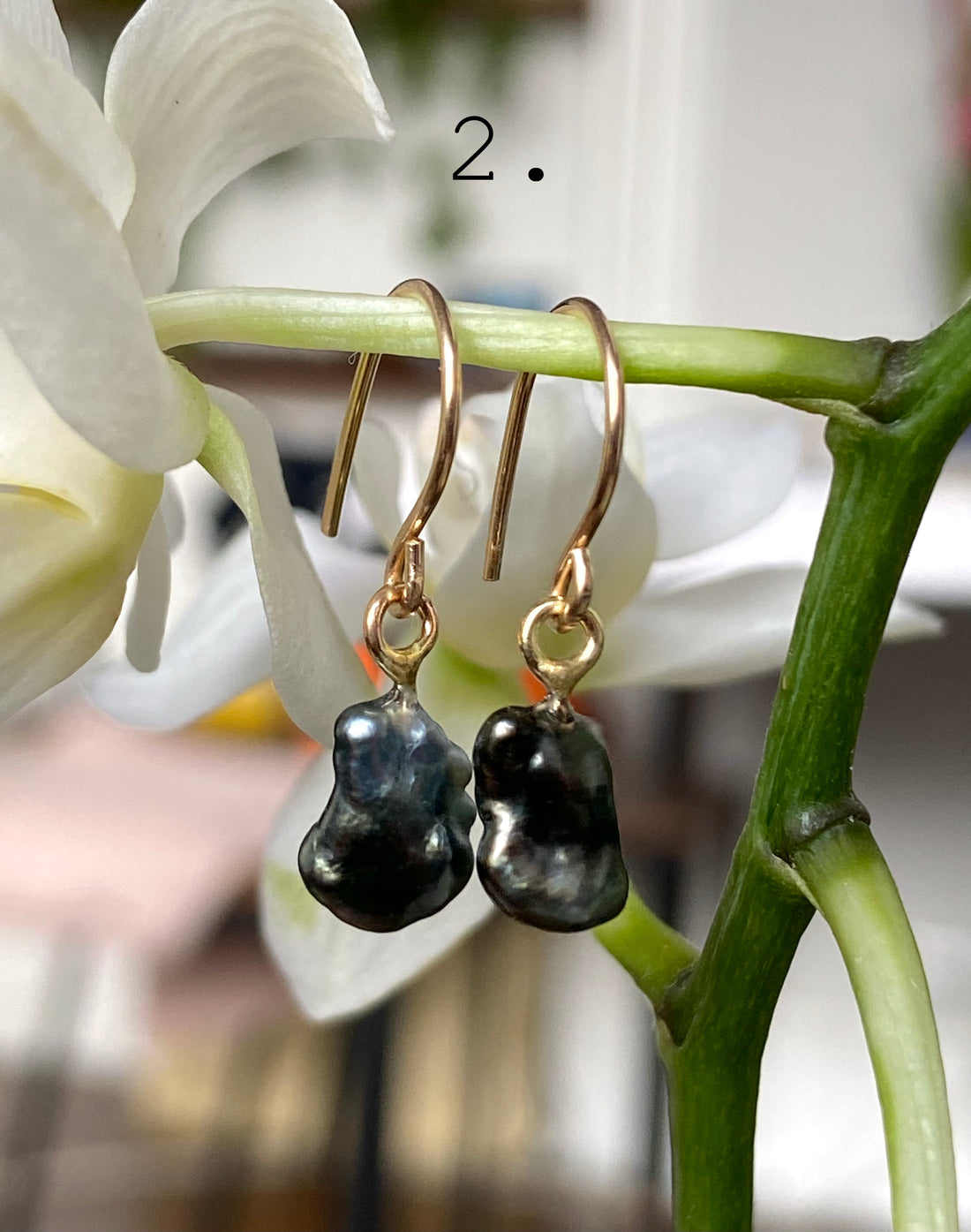 Tahitian Keshi Pearl Earrings, June Birthstone Earrings, Wedding Bridal Earrings