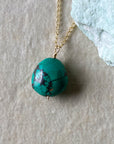Tibetan Turquoise Pendant Necklace, December Birthstone Jewelry