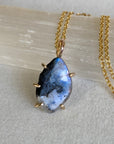 Moonstone Tourmaline Pendant Necklace, October and June Birthstone Necklace