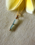 Raw Blue Tourmaline Pendant Necklace, October Birthstone Jewelry