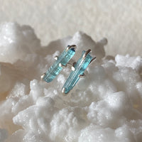 Blue Paraiba Tourmaline Stud Earrings, October Birthstone Earrings
