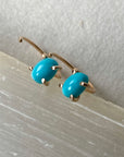 Sleeping Beauty Turquoise Huggie Stud Earrings, December Birthstone Earrings