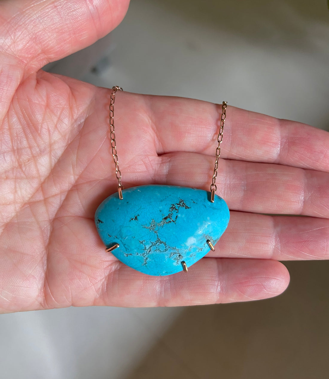 Turquoise Pendant Necklace, December Birthstone Jewelry